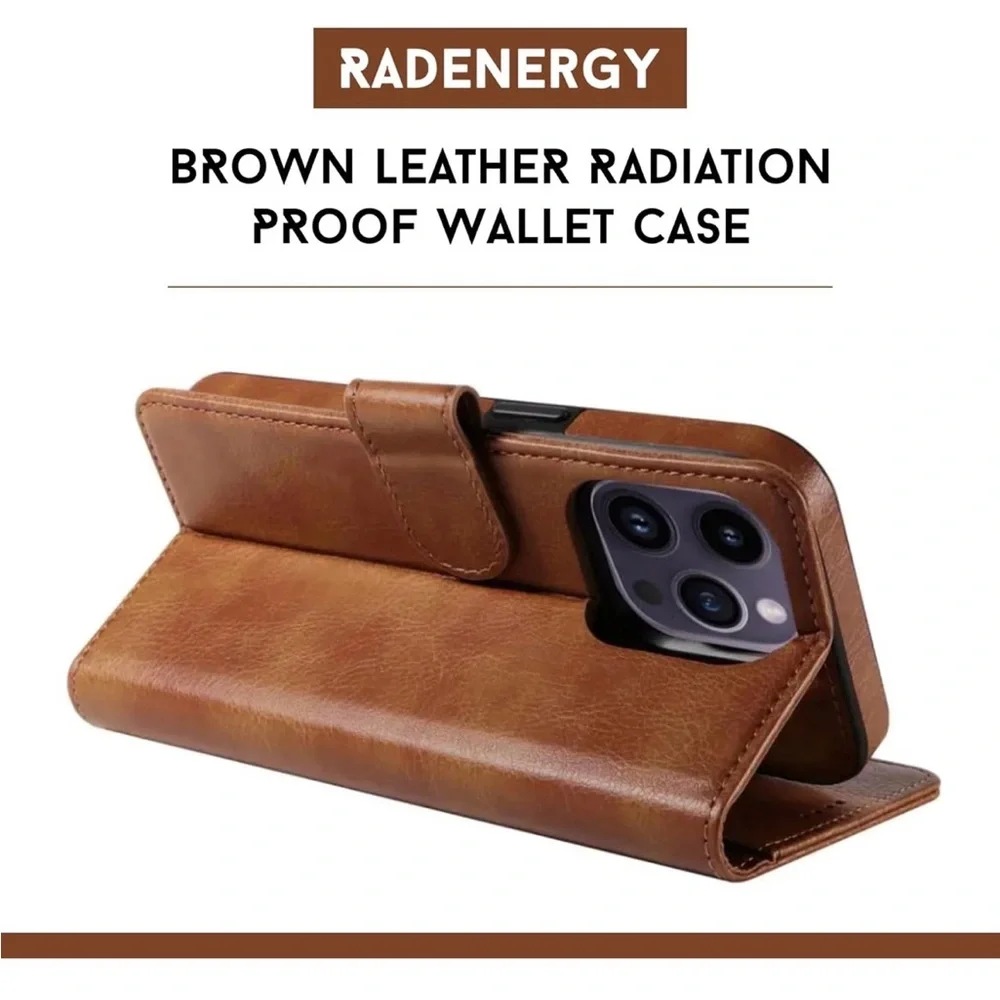 Brown Leather Phone Case with Card Holder for iPhone 15 Pro max, new